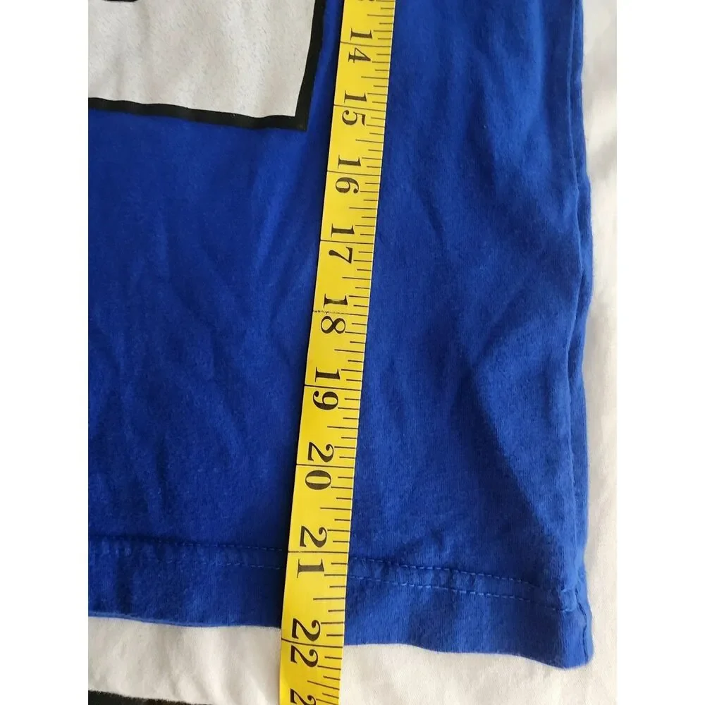 Jordan Brand Wings Box Logo Blue Graphic T-Shirt Youth Kids Size Medium 10-12